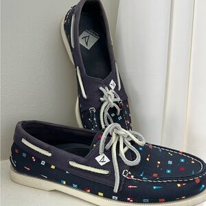 Sperry Boat Shoes Nautical Design Size 8.5